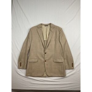 Brooks Brothers 1818 Wool Blazer Tan Fitzgerald 44L Two Button Classic Fit